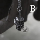 Gothic Dark Rock Stainless Steel Skull Necklace 04 | Gthic.com