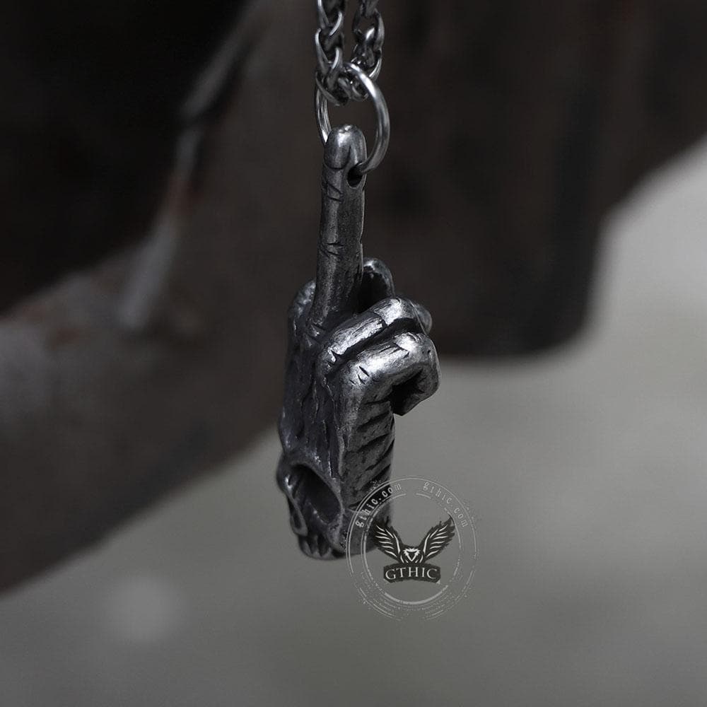 Gothic Dark Rock Totenkopf-Halskette aus Edelstahl