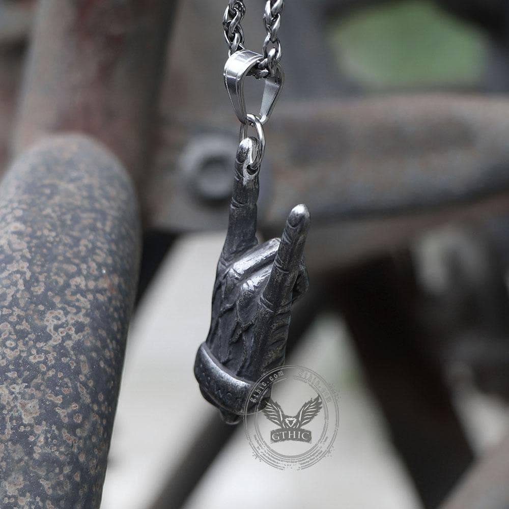 Gothic Dark Rock Totenkopf-Halskette aus Edelstahl
