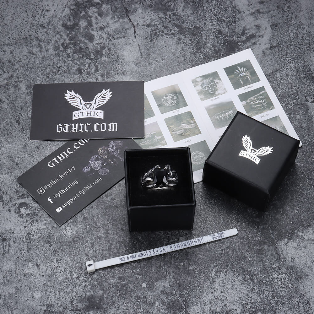 Gothic Dragon Claw Stainless Steel Gem Ring