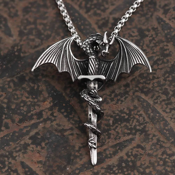 Gothic Dragon Stainless Steel Pendant 01 | Gthic.com 
