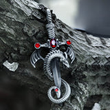 Gothic Dragon Sword Pure Tin Necklace | Gthic.com