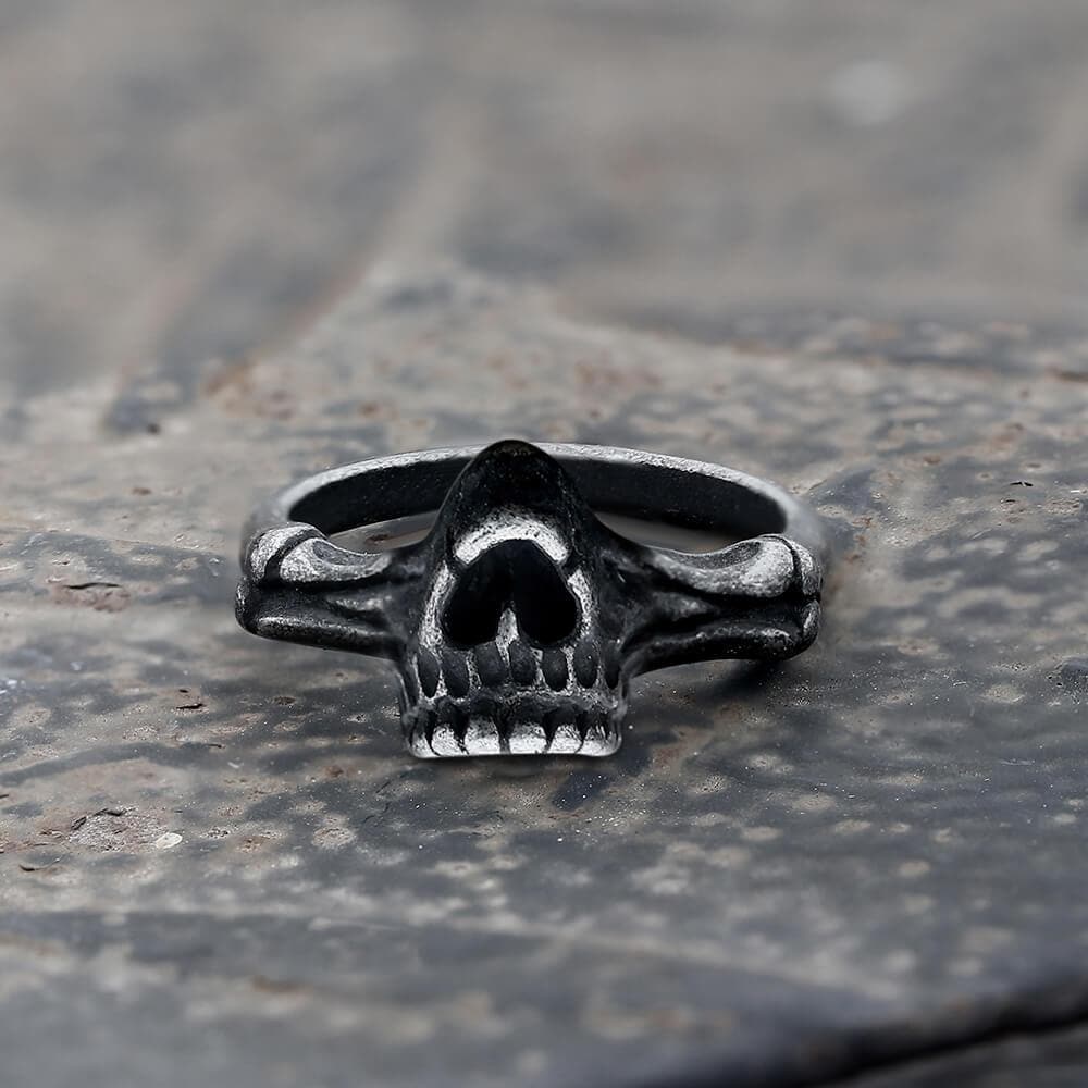 Gothic Ferocious Skull Stainless Steel Ring | Gthic.com