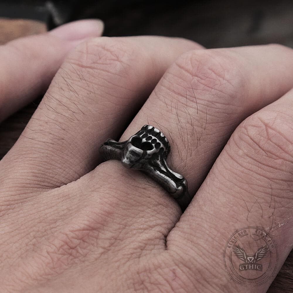 Gothic Ferocious Skull Stainless Steel Ring