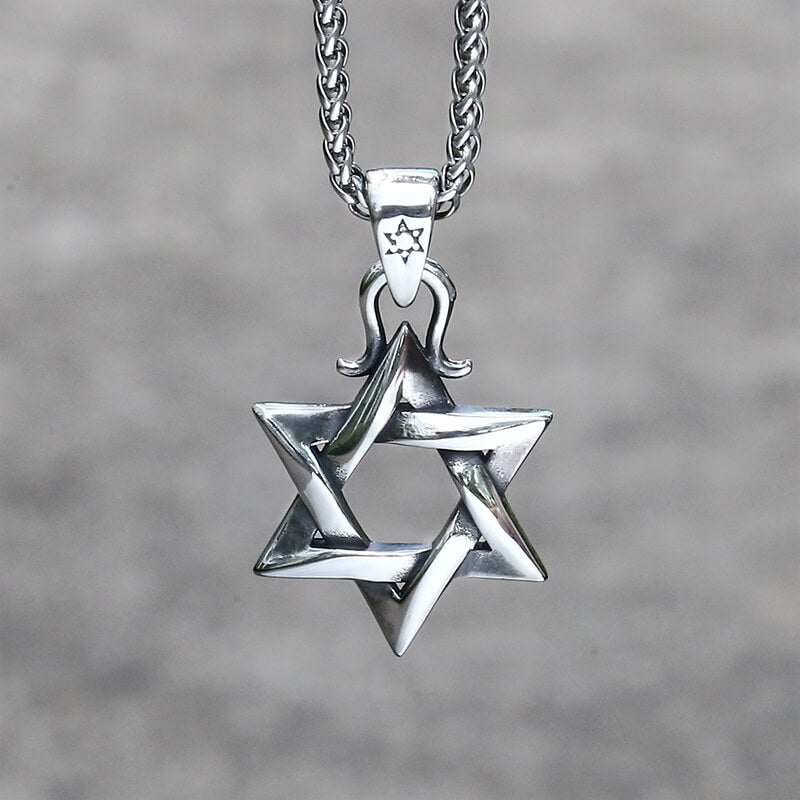 Gothic Gem-set Star Of David Stainless Steel Pendant