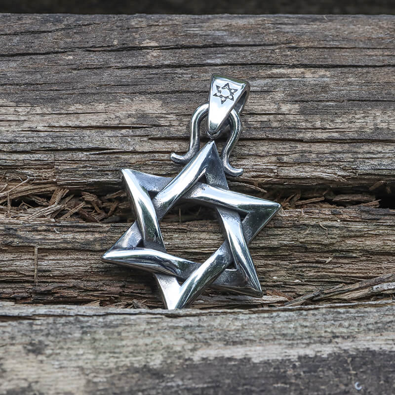 Gothic Gem-set Star Of David Stainless Steel Pendant