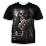 Gothic Grim Reaper Skull T-Shirt 01 | Gthic.com