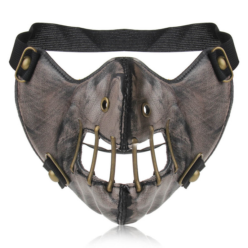Gothic Iron Ring Leather Half Facemask02 | Gthic.com