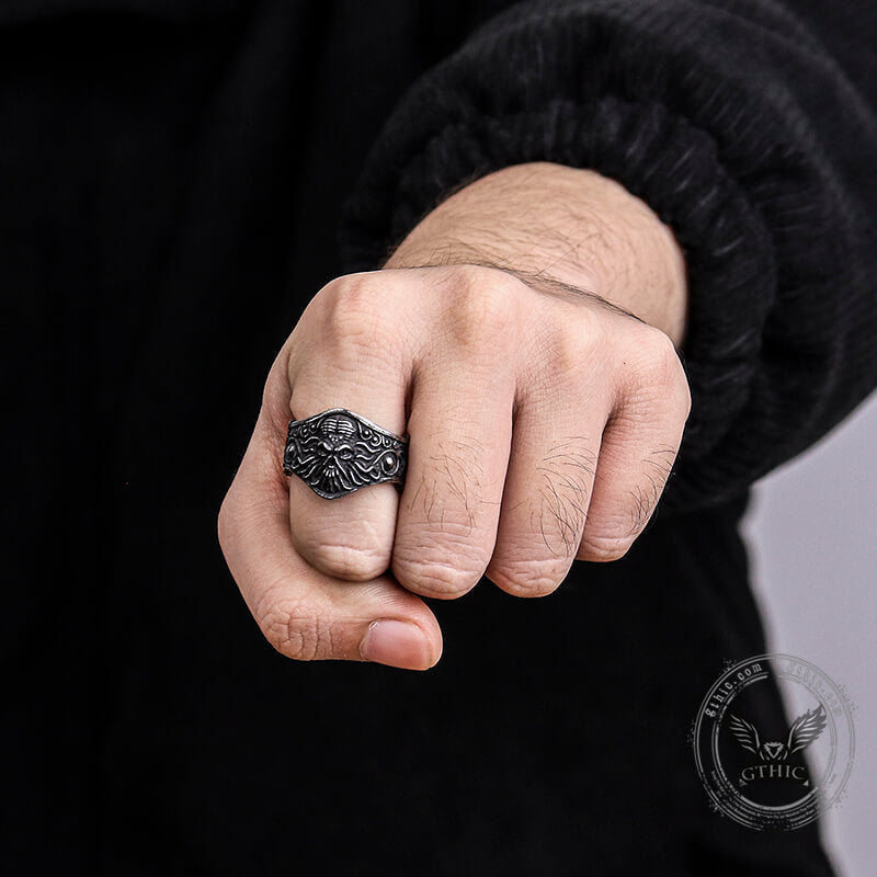 Gothic Octopus Stainless Steel Cthulhu Ring | Gthic.com