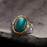 Gothic Pattern Gemstone Stainless Steel Ring | Gthic.com