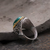 Gothic Pattern Gemstone Stainless Steel Ring