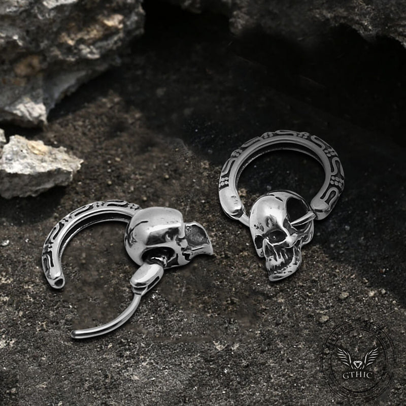 Gothic Pattern Skull Stainless Steel Earrings | Gthic.com