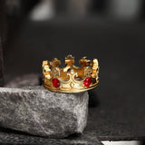 Gothic Roman Gemstone Crown Sterling Silver Ring | Gthic.com