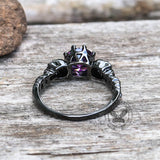 Gothic Skull Purple Zircon Brass Ring | Gthic.com