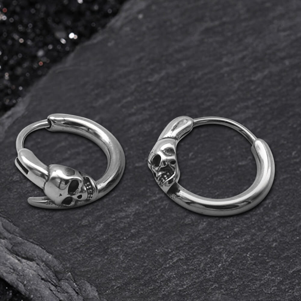 Gothic Skull Stainless Steel Earrings 01 | Gthic.coms