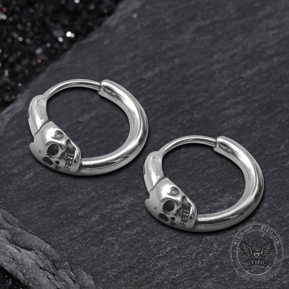 Gothic Skull Stainless Steel Earrings 03 | Gthic.coms