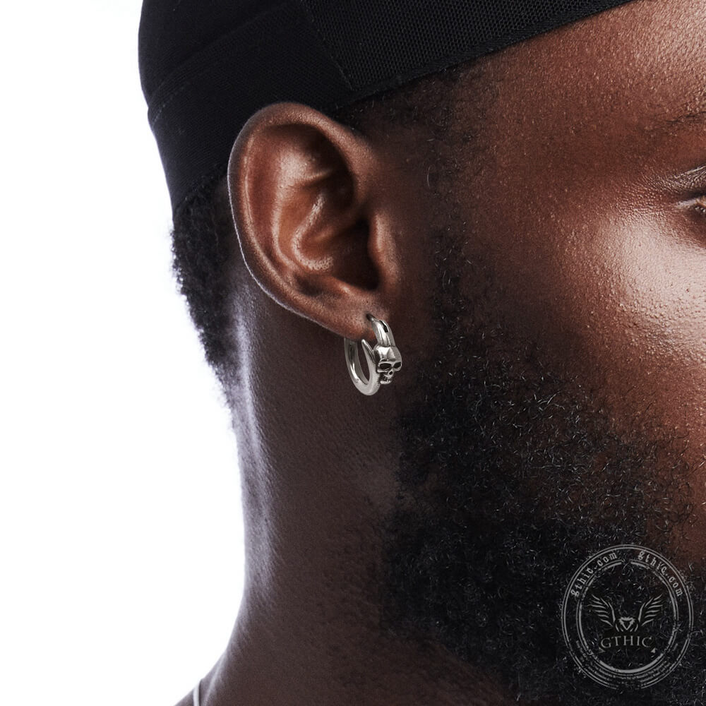 Gothic Skull Stainless Steel Earrings 02 | Gthic.coms