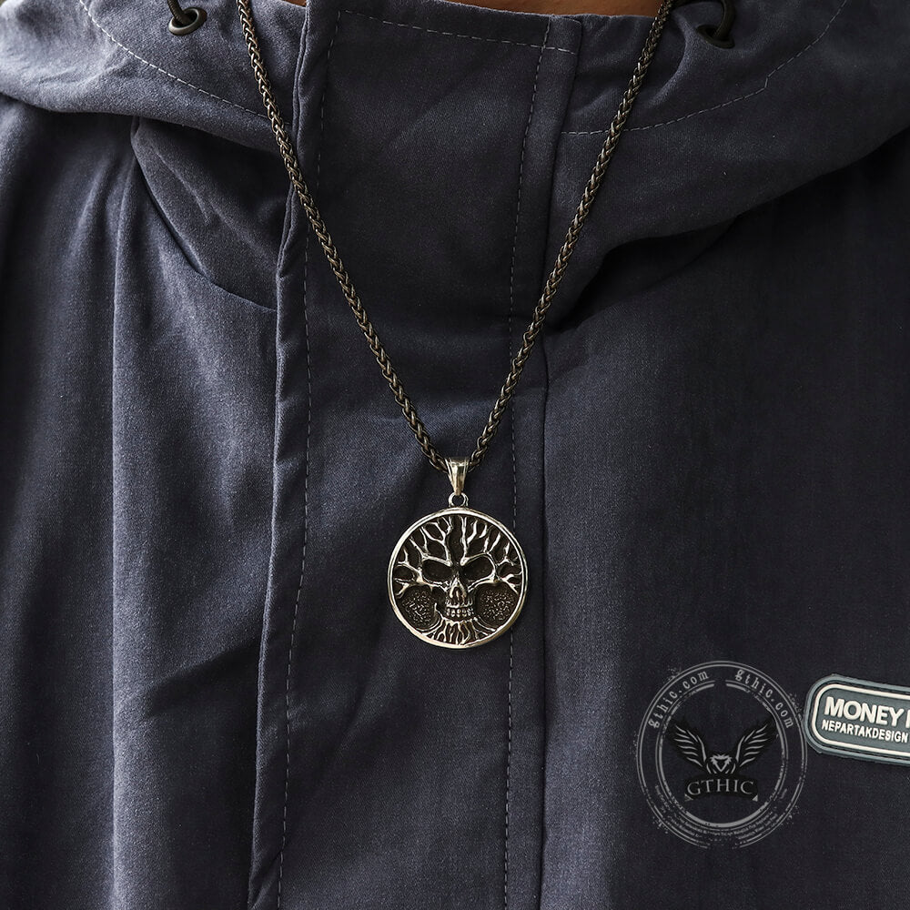 Gothic Skull Tree of Life Stainless Steel Pendant02 | Gthic.com