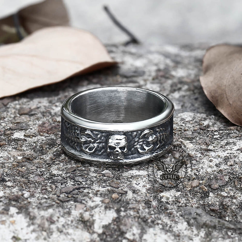 Gothic Skull With Scorpion Stainless Steel Ring
