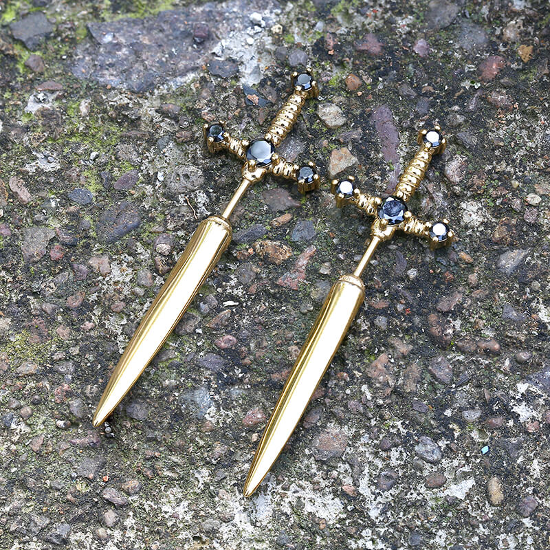 Gothic Sword Stainless Steel Stud Earrings | Gthic.com