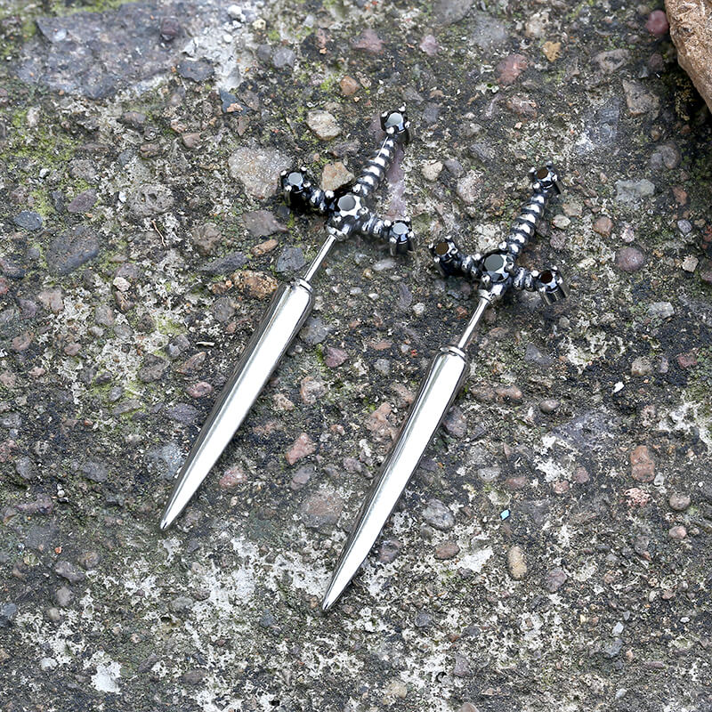 Gothic Sword Stainless Steel Stud Earrings | Gthic.com