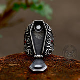 Gothic Vampire Coffin Stainless Steel Cross Ring | Gthic.com