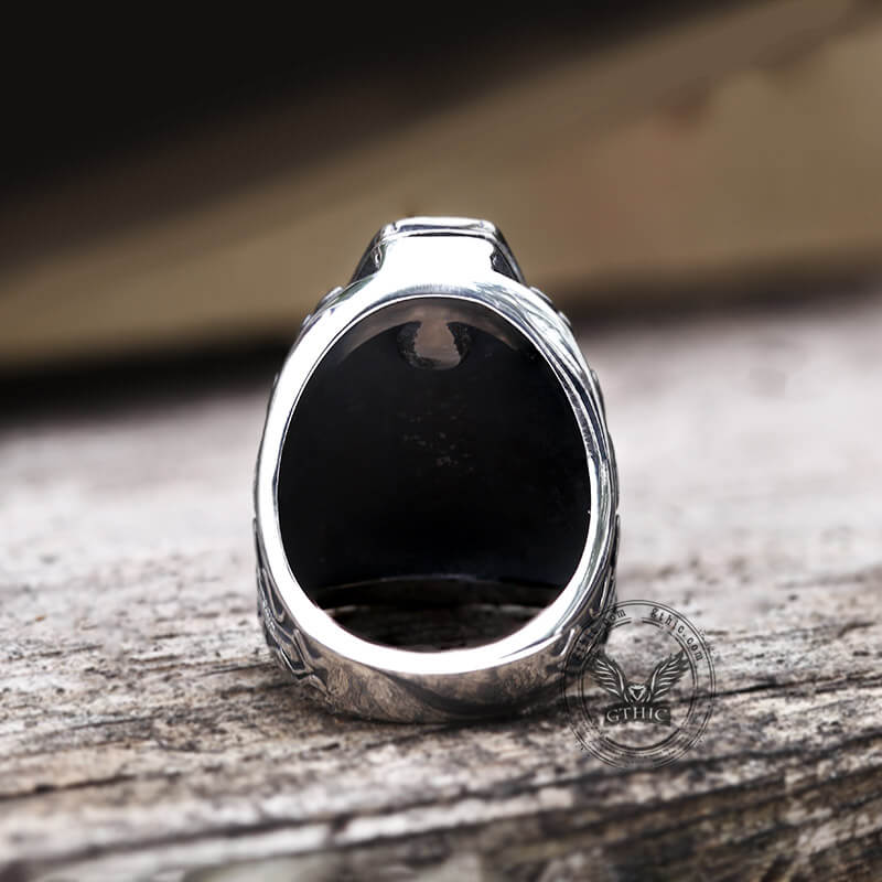 Gothic Vampire Coffin Stainless Steel Cross Ring | Gthic.com