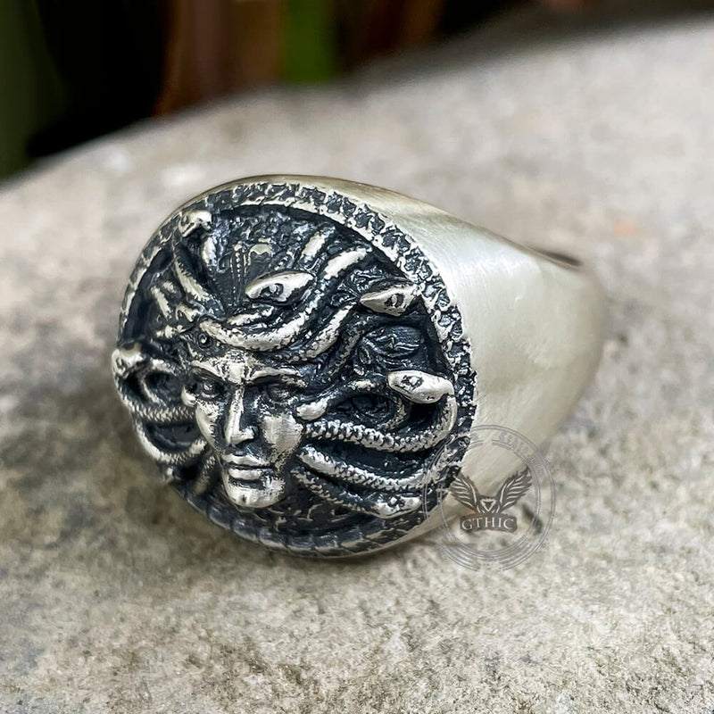 Greek Gorgon Medusa Sterling Silver Ring