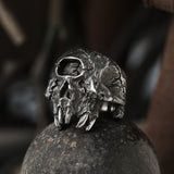 Greek Mythology Cyclops Skull Stainless Steel Ring 01 | Gthic.com