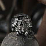 Greek Mythology Cyclops Skull Stainless Steel Ring 03 | Gthic.com