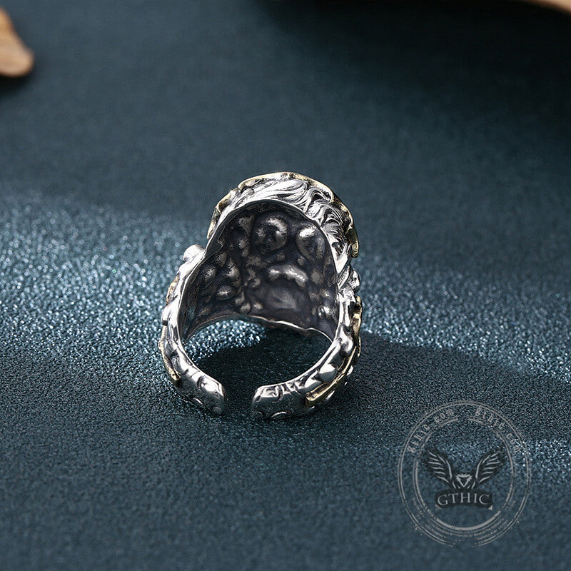 Greek Mythology Zeus Head Sterling Silver Open Ring