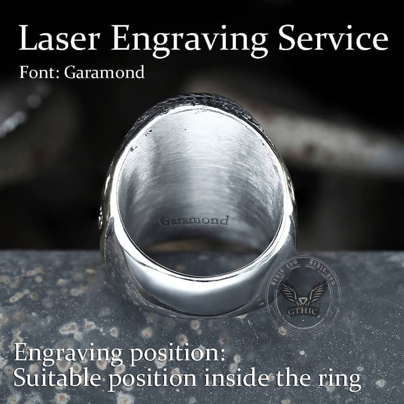 Natural Stone Flame Stainless Steel Ring