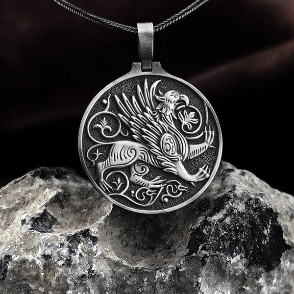 Griffon Amulet Pure Tin Pendant | Gthic.com