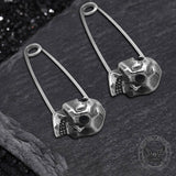 Grotesque Pin Stainless Steel Skull Earring 04 | Gthic.coms