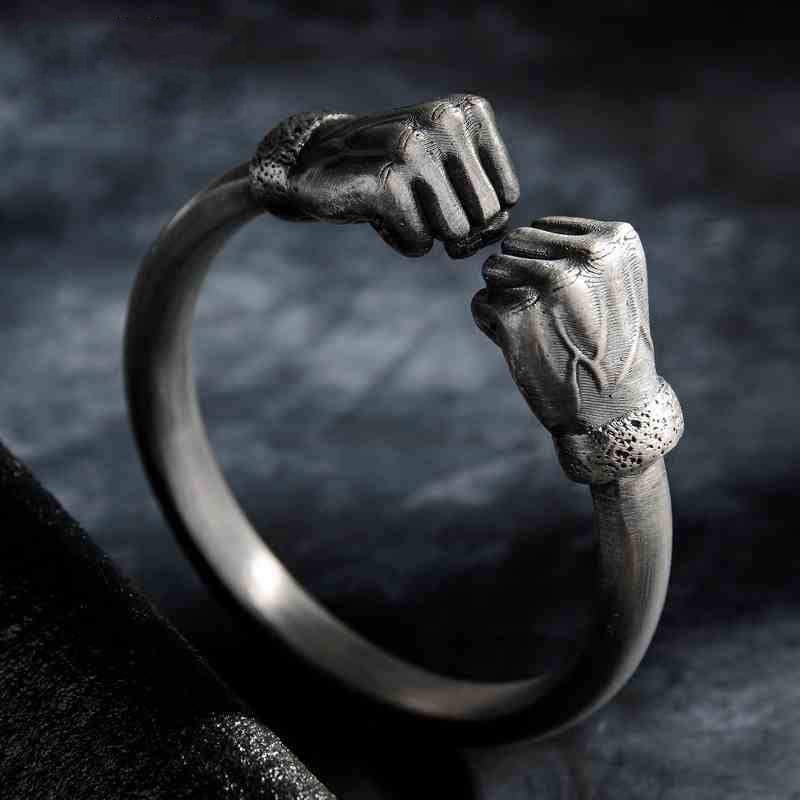 Fist of Power Sterling Silver Bracelet