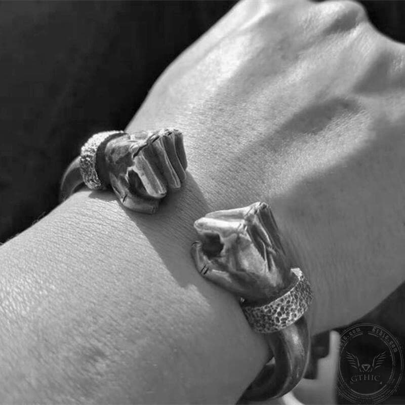 Fist of Power Sterling Silver Bracelet