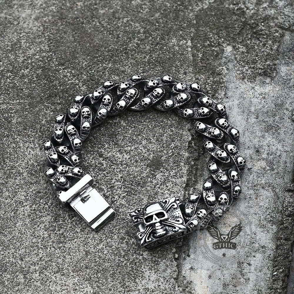 Punk Ghost Head Stainless Steel Skull Bracelet 02 | Gthic.com