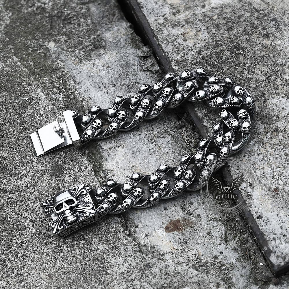 Punk Ghost Head Stainless Steel Skull Bracelet 03 | Gthic.com