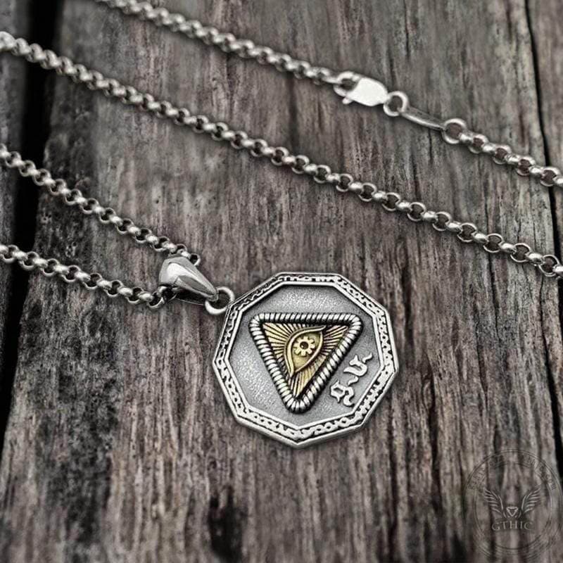 Eye of Providence Sterling Silver Sun God Pendant 03 | Gthic.com 