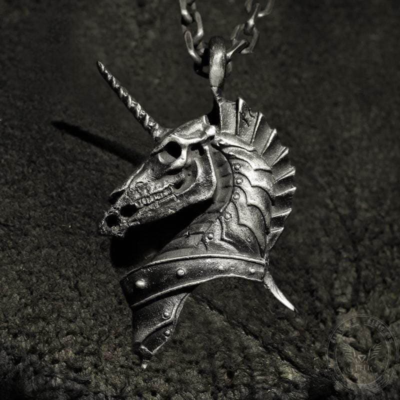 Unicorn Holy Beast Sterling Silver Brass Pendant | Gthic.com