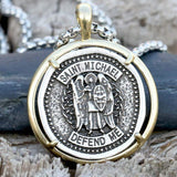 Archangel Saint Michael Stainless Steel Coin Necklace