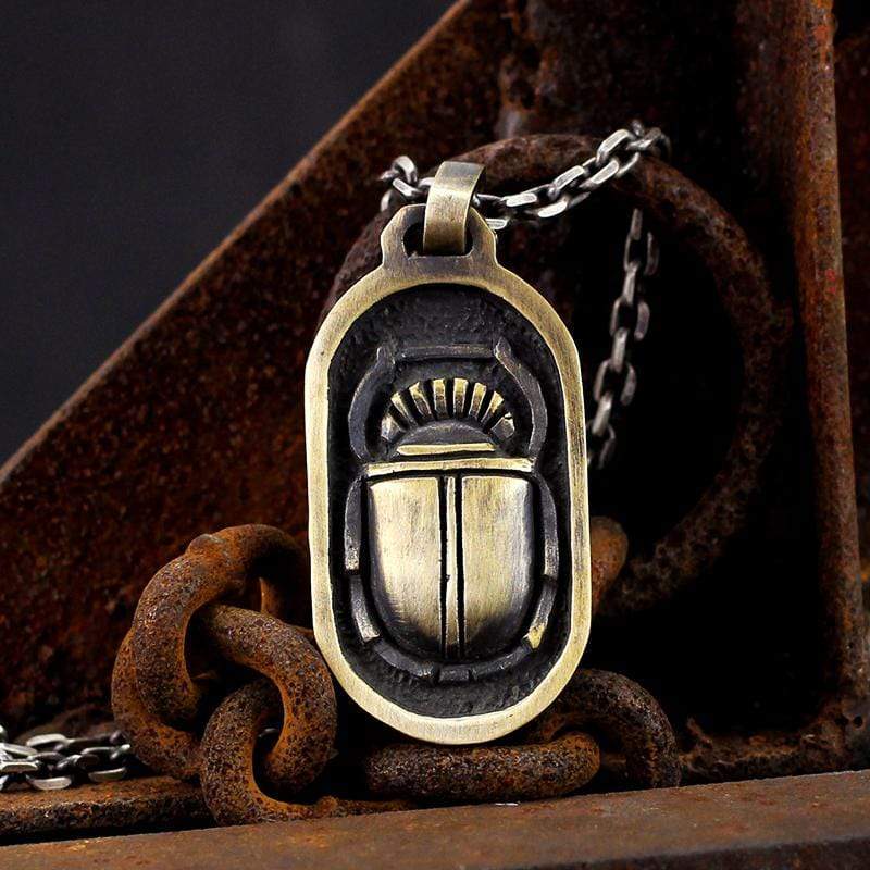 Egyptian style Beetle brass pendant | Gthic.com