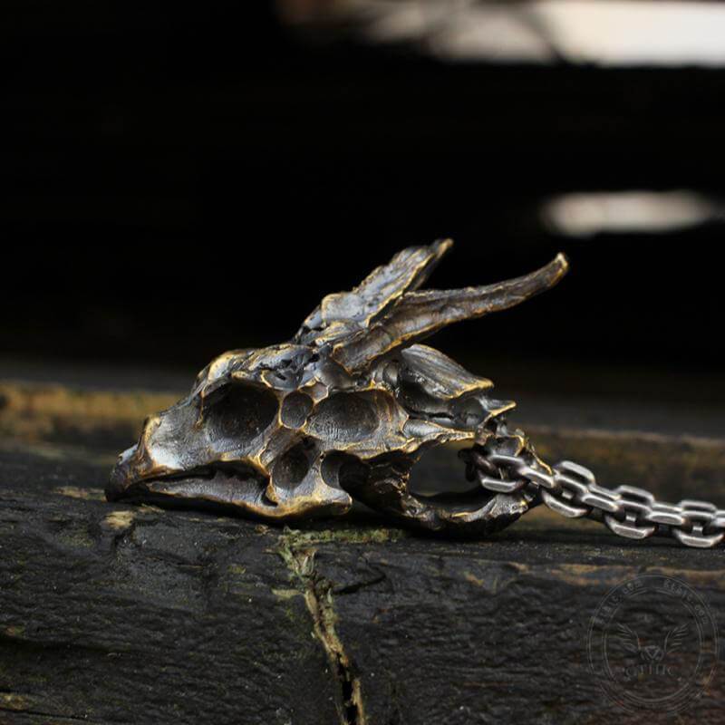 Dragon Sterling Silver Mens Skull Necklace | Gthic.com