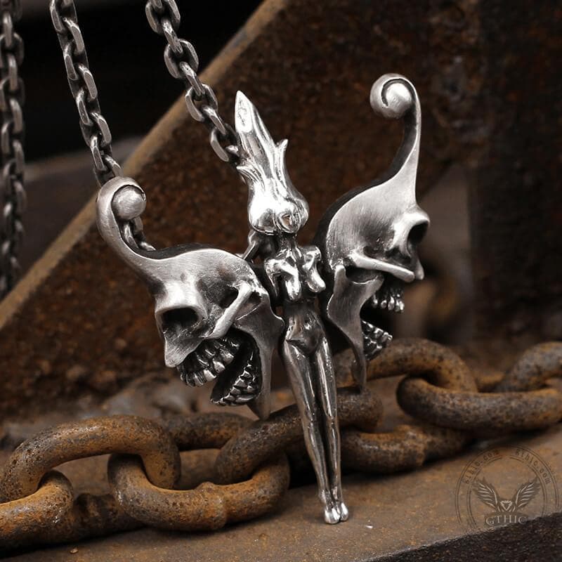 Butterfly Fairy Skull Pendant 02 | Gthic.com