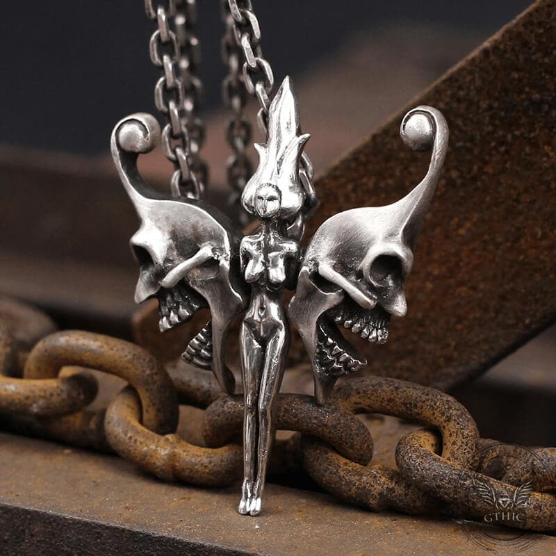 Butterfly Fairy Skull Pendant 03 | Gthic.com