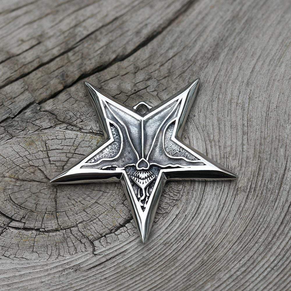 Devil Satan Smile Stainless Steel Pentagram Pendant | Gthic.com