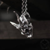 Dragon Sterling Silver Mens Skull Necklace