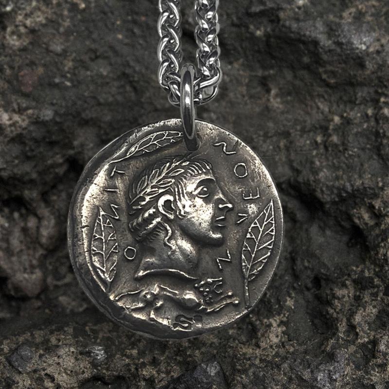 Greek Apollo Brass Coin Pendant