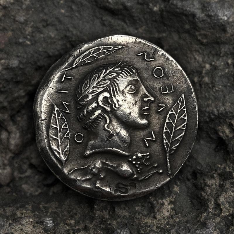 Greek Apollo Brass Coin Pendant