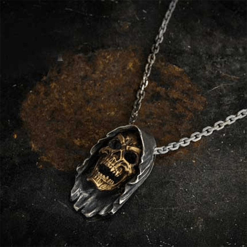 Grim Reaper Sterling Silver Skull Pendant 02 | Gthic.com